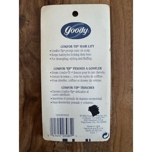 Vintage 1999 Goody Comfor-Tip Hair Lift in Green Stainless Steel Pick #03085 NEW - Picture 2 of 3